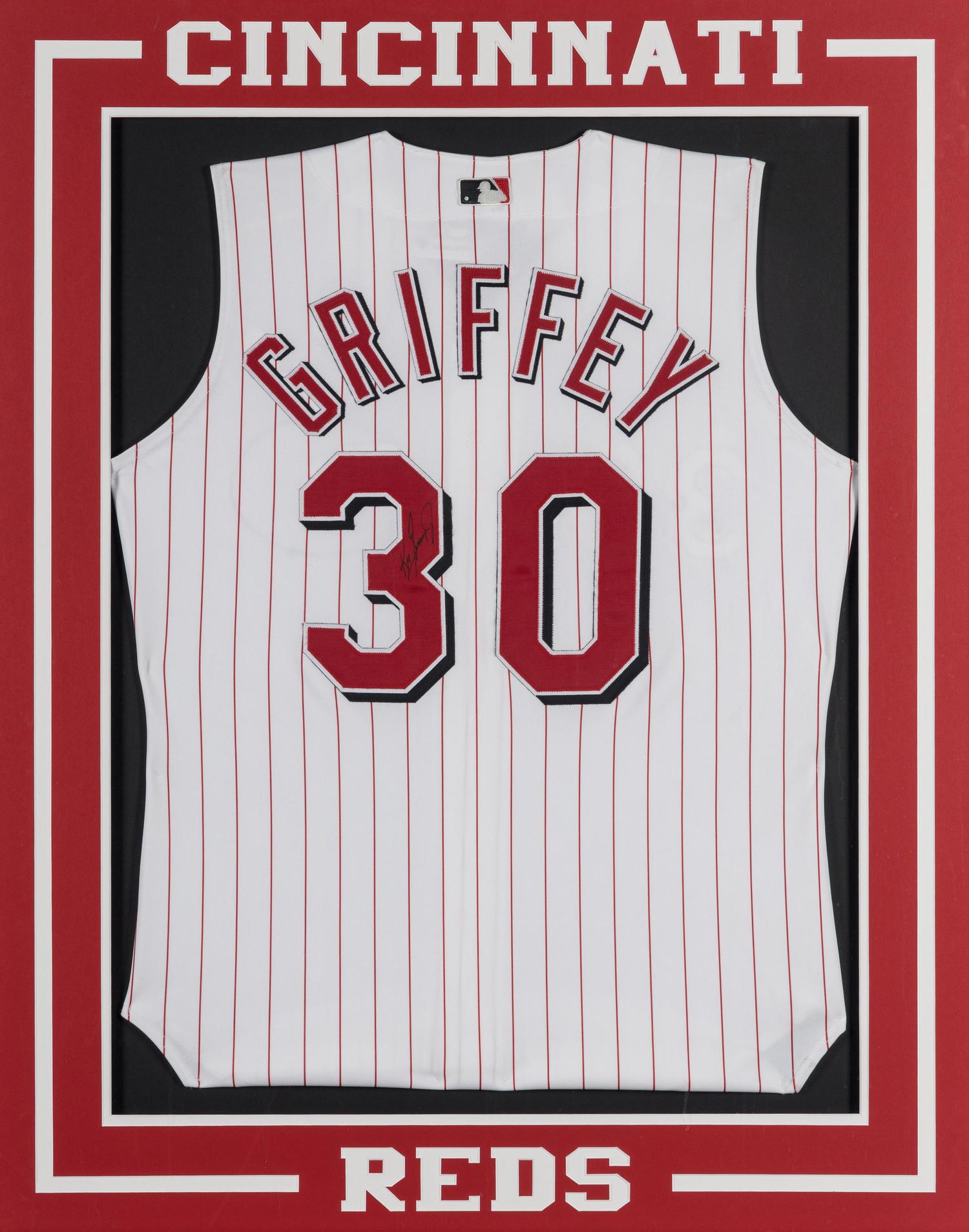A Ken Griffey Jr. Cincinnati Reds Signed Autograph Jersey Display (Beckett Authentication Services),