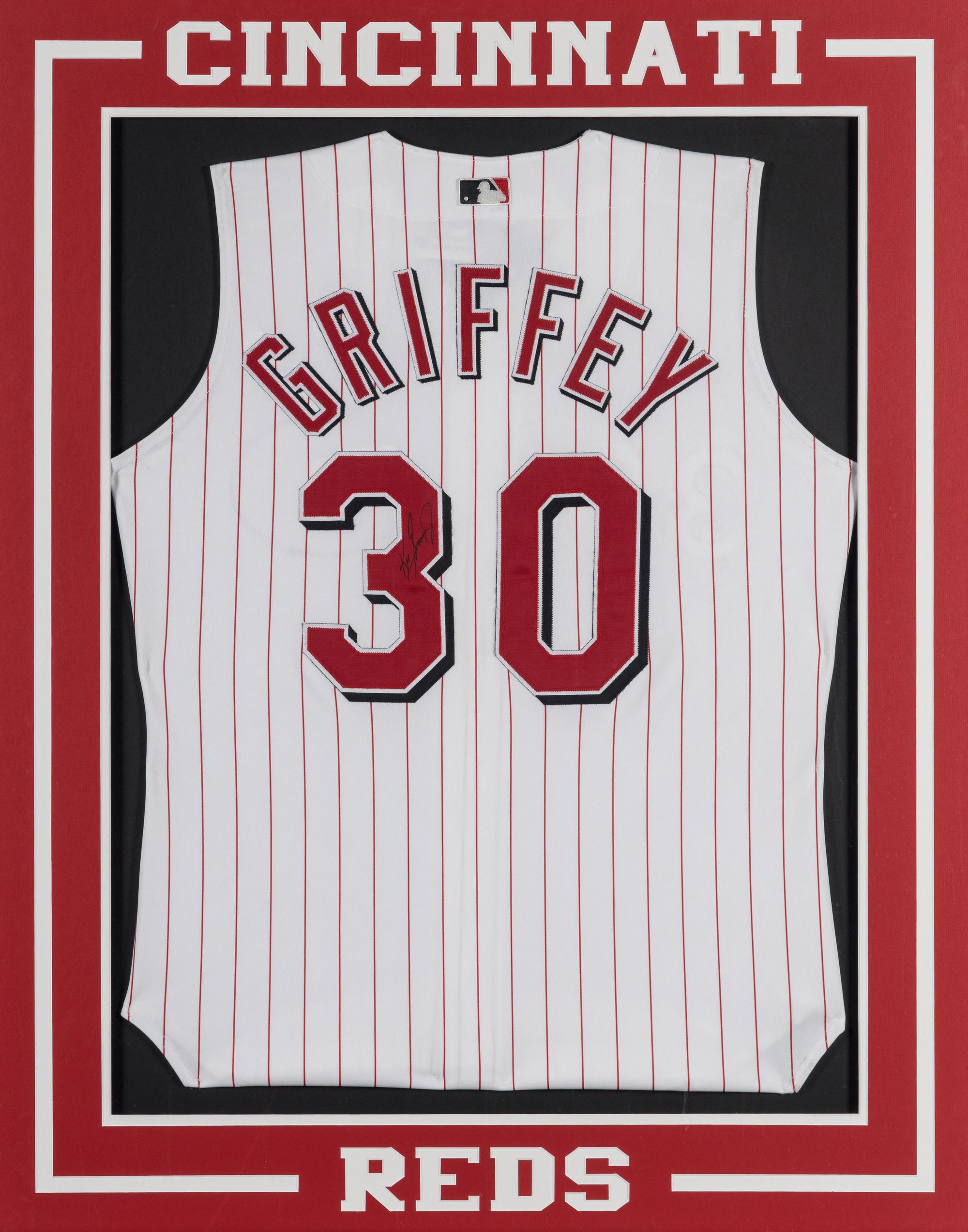 A Ken Griffey Jr. Cincinnati Reds Signed Autograph Jersey Display (Beckett Authentication Services),