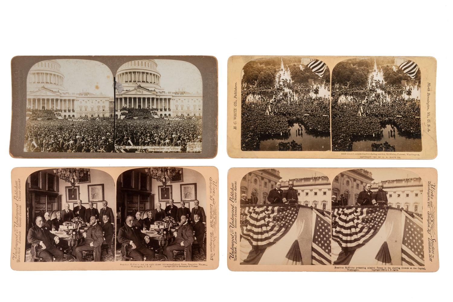 [EARLY PHOTOGRAPHY] - [POLITICS]. An extensive collection of stereoviews of Lincoln, McKinley, and Washington, DC.