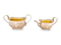 An English Silver Creamer and Sugar — Joseph Hicks, London, 1817