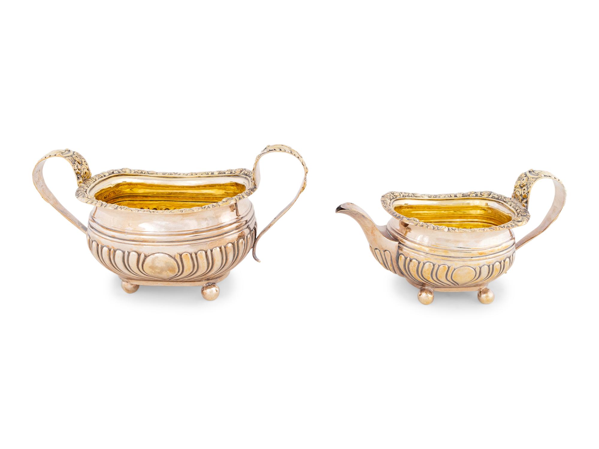 An English Silver Creamer and Sugar — Joseph Hicks, London, 1817
