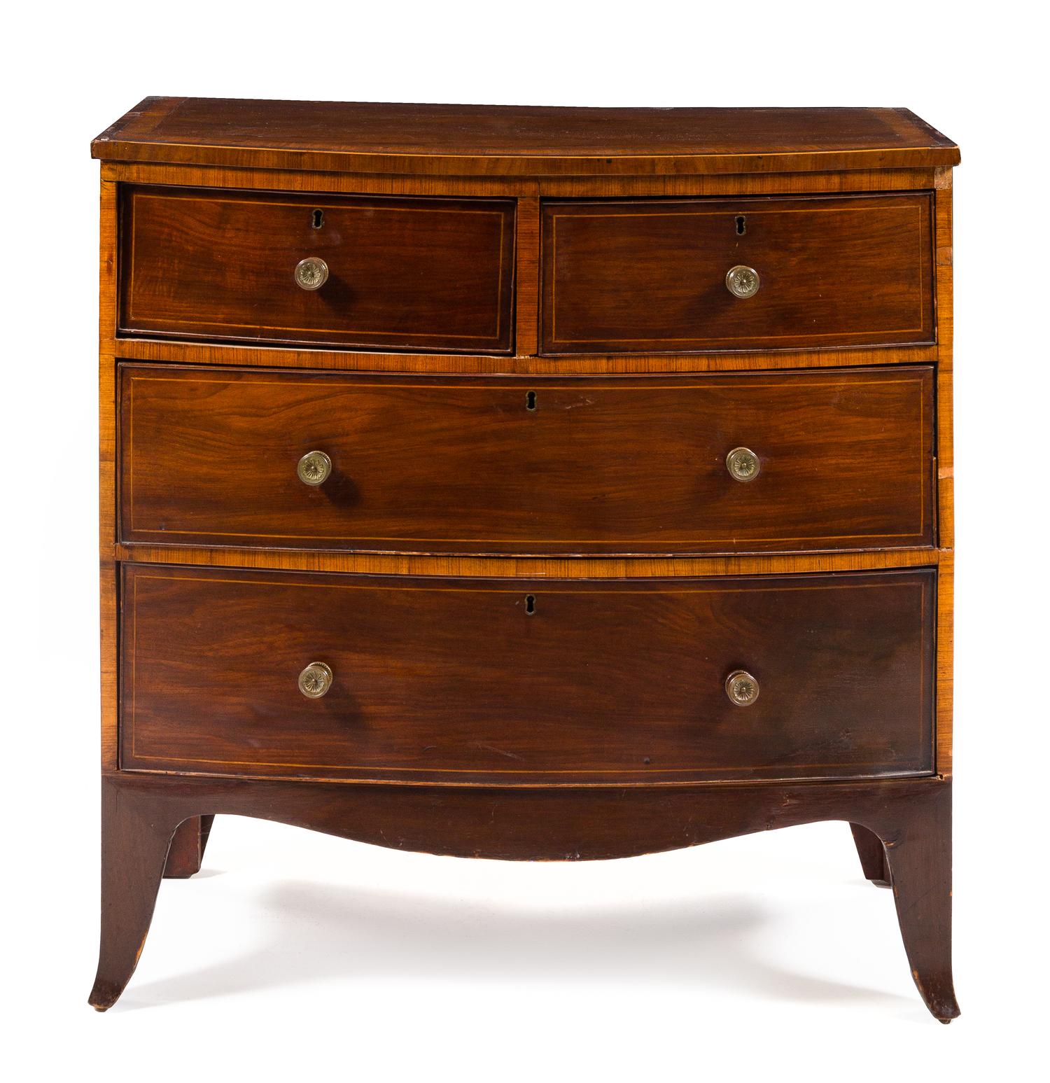 A George III Style Mahogany Chest of Drawers Height 35 x width 35 x depth 18 inches. — 19TH CENTURY
