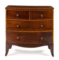 A George III Style Mahogany Chest of Drawers Height 35 x width 35 x depth 18 inches. — 19TH CENTURY