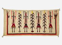 A Navajo woven pictorial Yei and corn weaving, 20th century