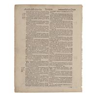 [Native-Americana] [Eliot, John] Leaf From the Eliot Indian Bible, the First Bible Printed in America
