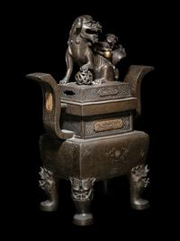 A Chinese Bronze 'Lion' Incense Burner