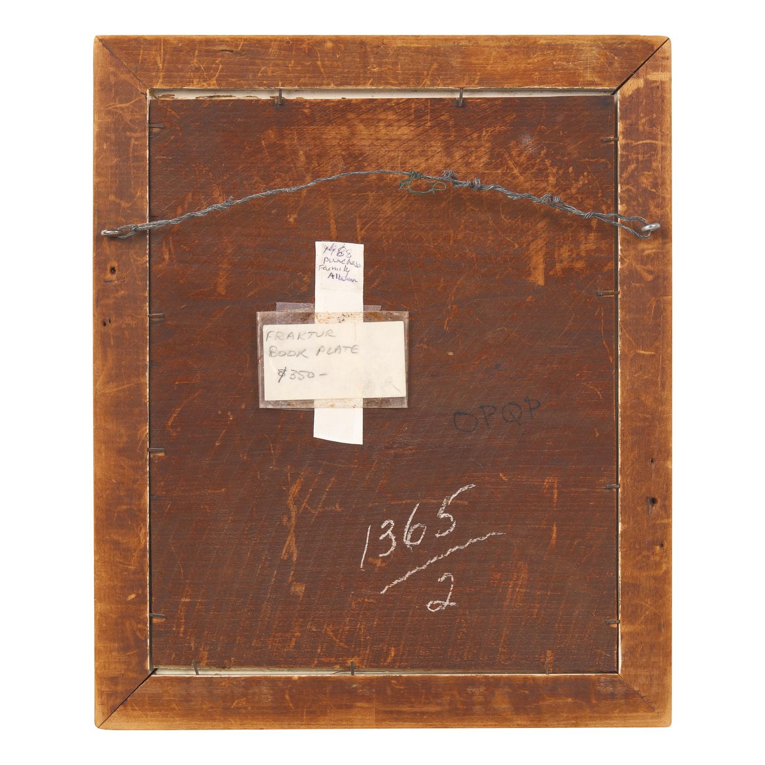American School 19th Century, A Fraktur Bookplate for Susana Ott's Hymnbook