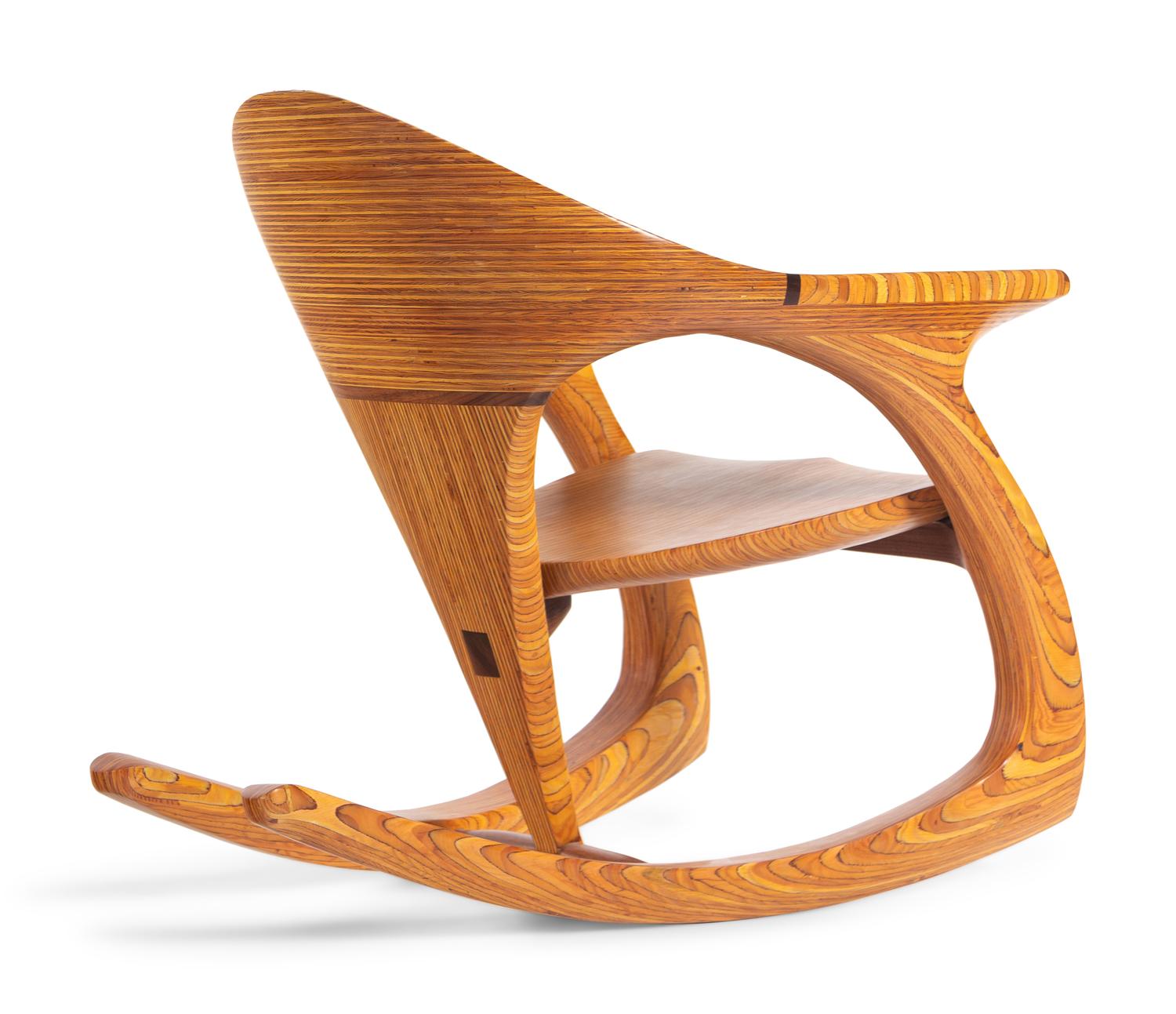 Studio Craft Rocking Chair and Side Table, 1987