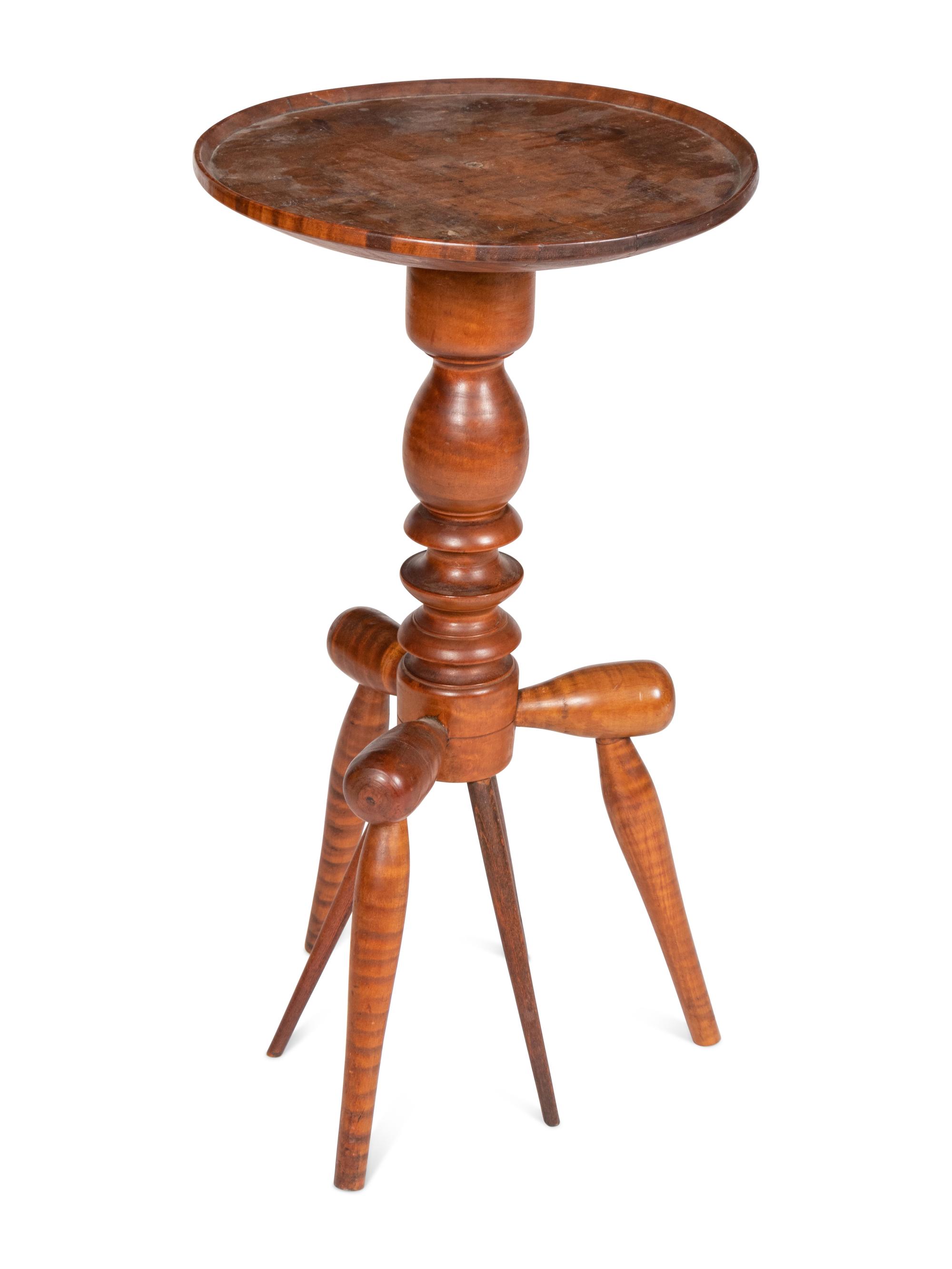 A Unusual Tiger Maple Spool Table
