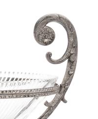 A Silver-Plate and Cut Glass Centerpiece Bowl