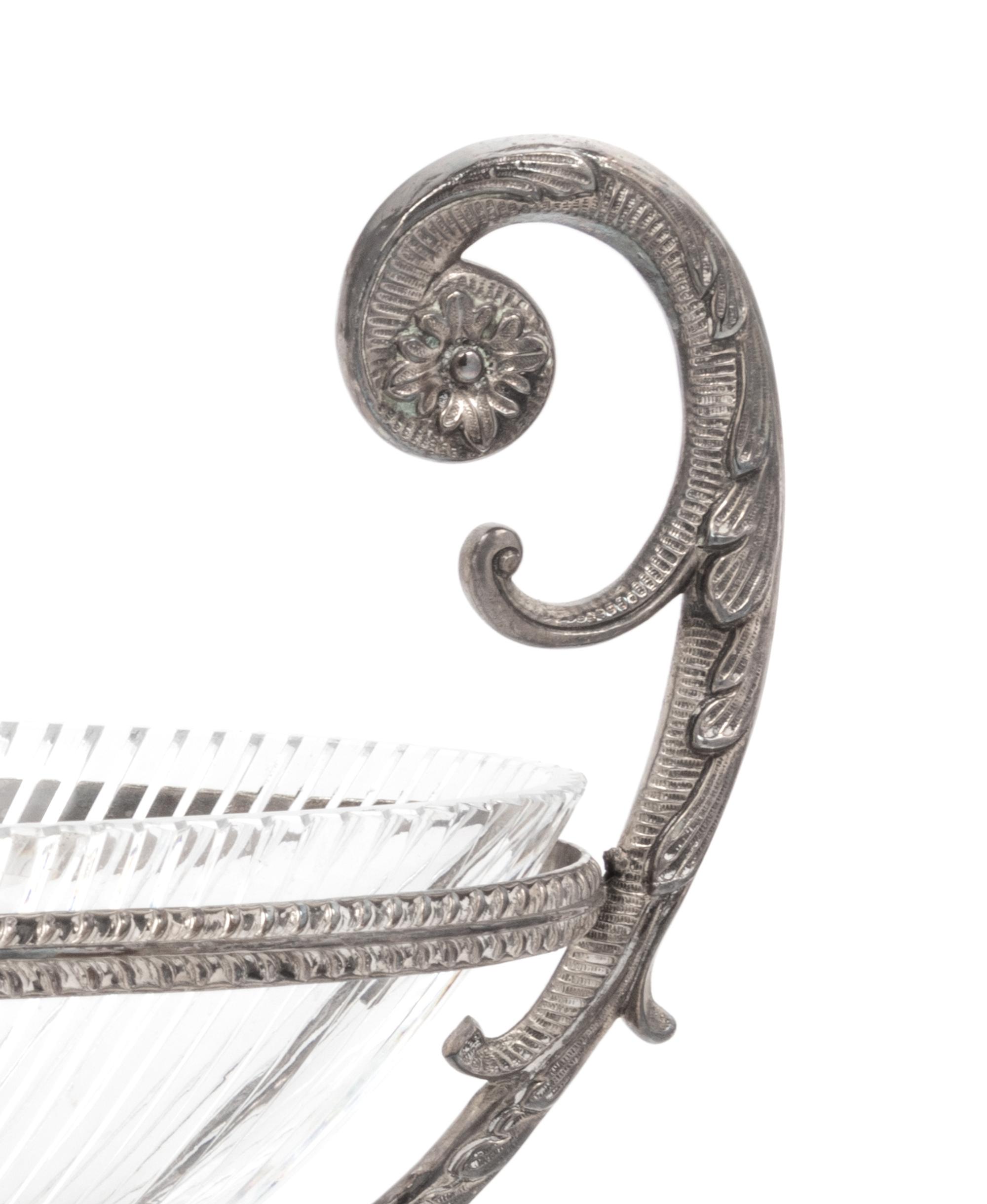 A Silver-Plate and Cut Glass Centerpiece Bowl