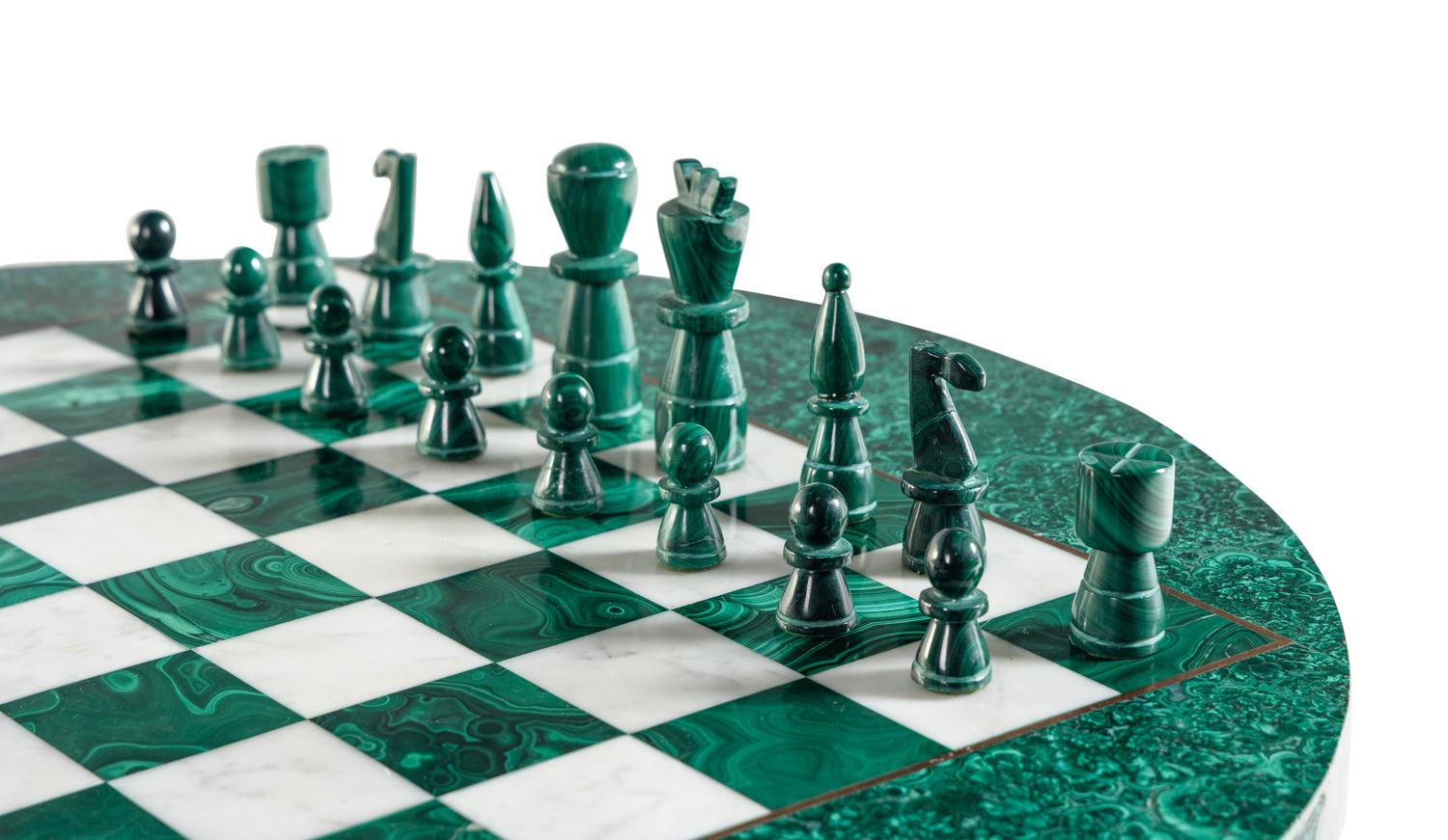 A Malachite Chess Board