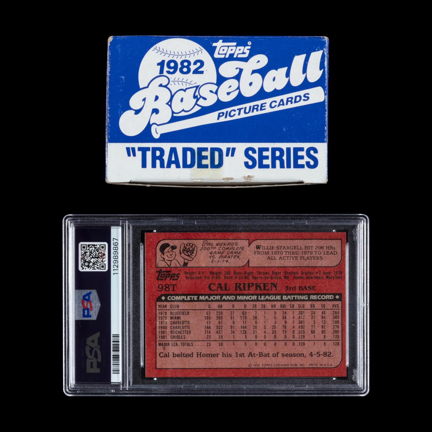 A 1982 Topps Traded Baseball Card Set With PSA 7 Cal Ripken Rookie Card No. 98T