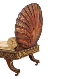 An Italian Walnut and Carved Giltwood Daybed