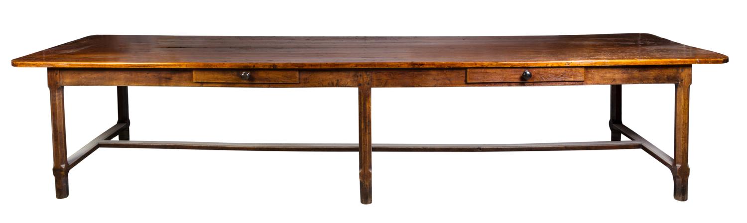 A French Provincial Walnut Refectory Table Height 30 1/2 x width 156 x depth 42 inches. — 17TH CENTURY, POSSIBLY WITH ALTERATION