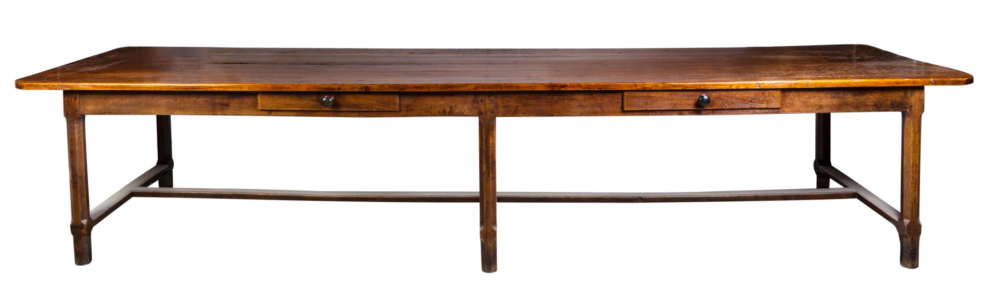 A French Provincial Walnut Refectory Table Height 30 1/2 x width 156 x depth 42 inches. — 17TH CENTURY, POSSIBLY WITH ALTERATION