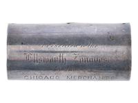 [CIVIL WAR -- ZOUAVES]. Presentation silver flag staff collar with inscription to the Ellsworth Zouaves from the Chicago Merchants. 27 July 1868.