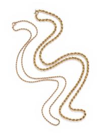 COLLECTION OF YELLOW GOLD NECKLACES