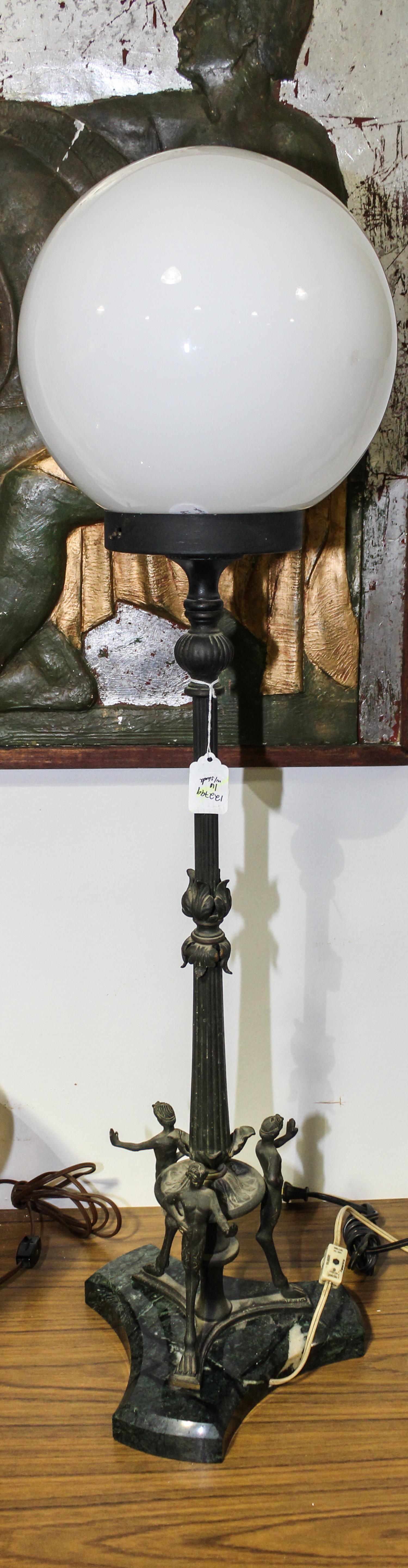 An Assembled Neoclassical Table Lamp Height overall 44 inches.