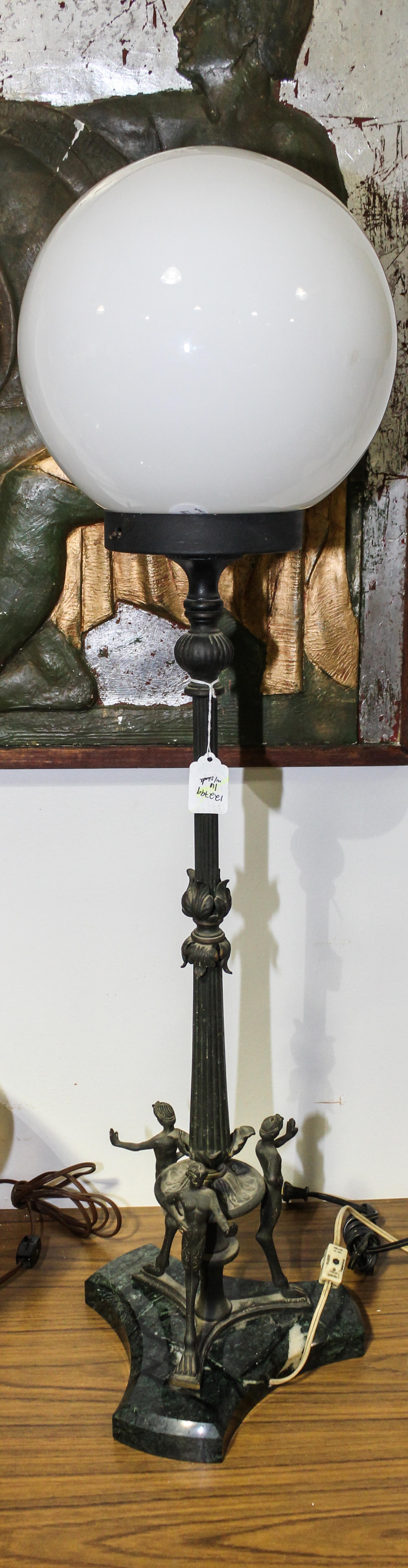 An Assembled Neoclassical Table Lamp Height overall 44 inches.