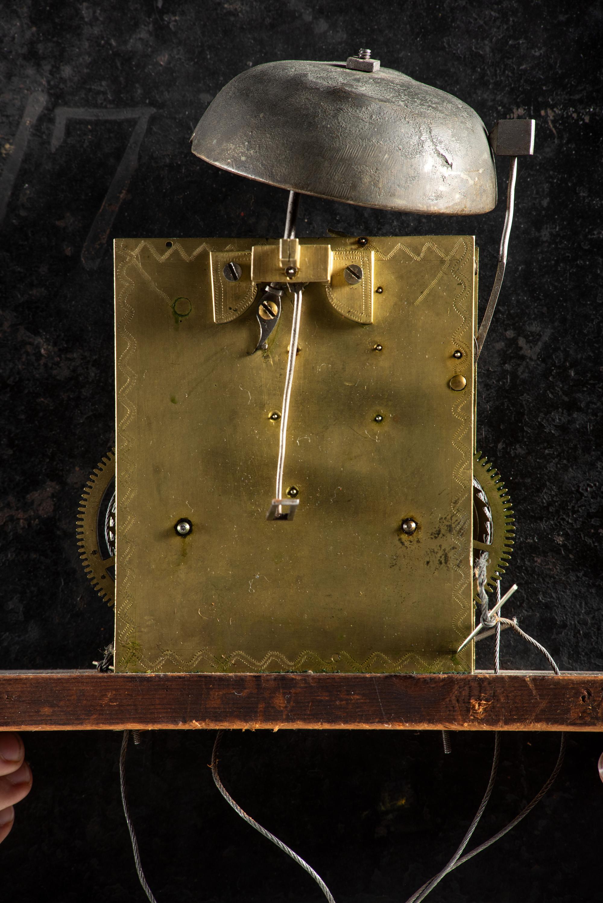 A Chippendale Carved and Bone Mounted Mahogany Tall Case Clock