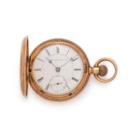 14K YELLOW GOLD HUNTER CASE POCKET WATCH