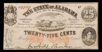 A State of Alabama 1863 25c Treasury Note