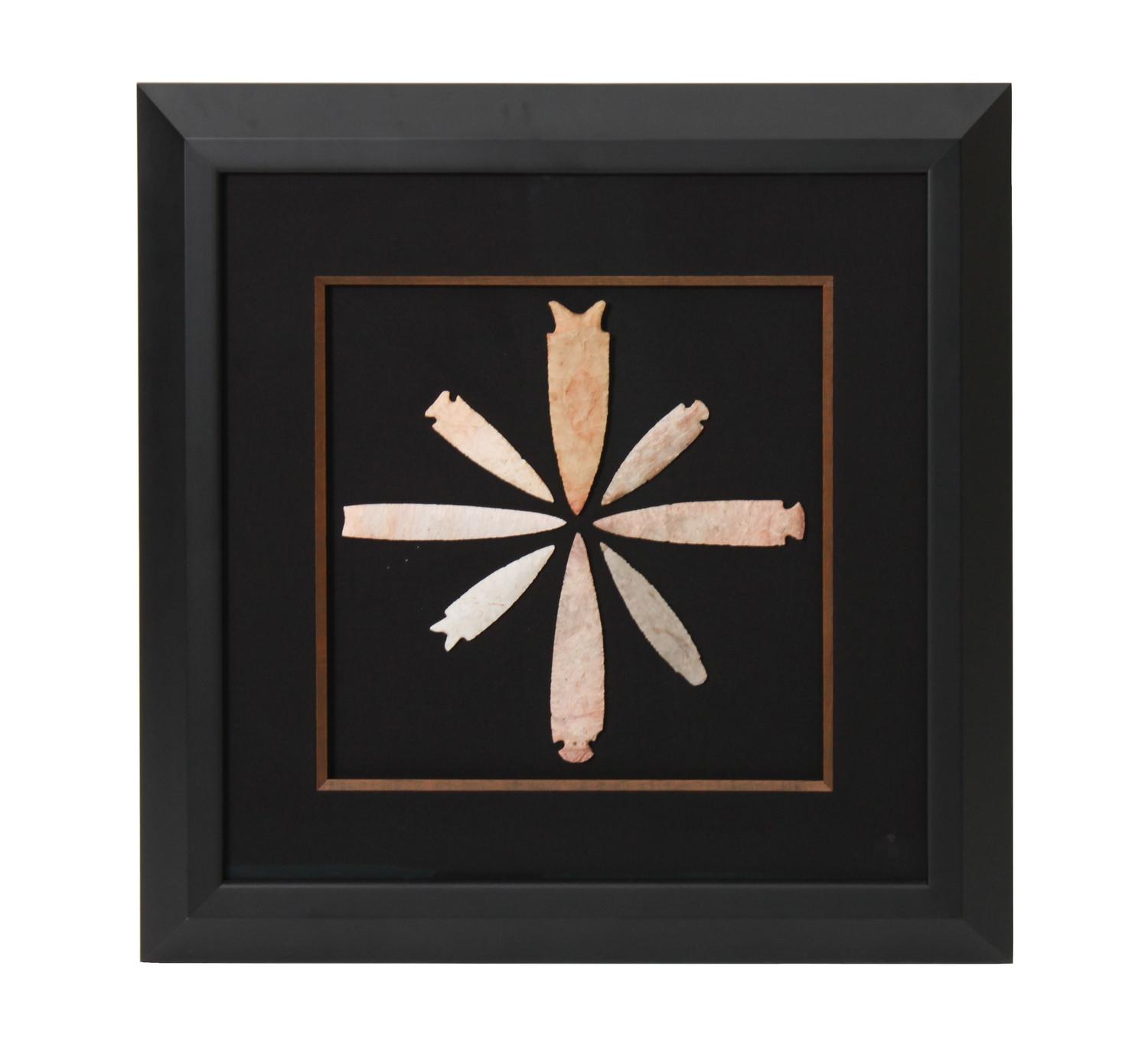 Six Framed Groups of Arrowheads Height 13 1/2 x width 13 1/2 inches (each)