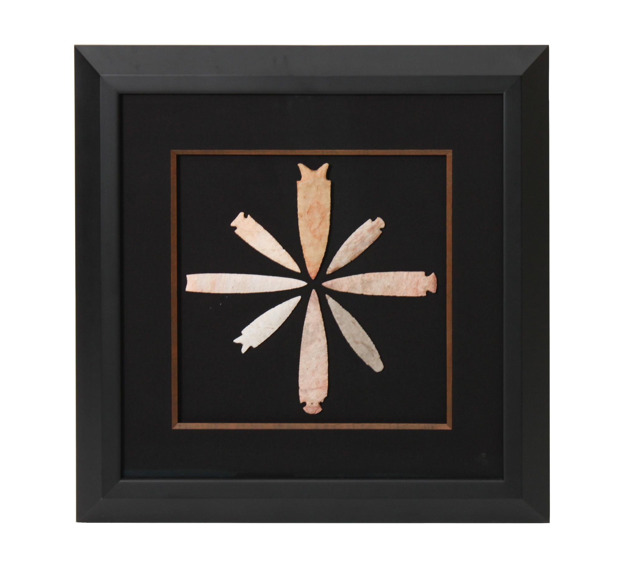 Six Framed Groups of Arrowheads Height 13 1/2 x width 13 1/2 inches (each)