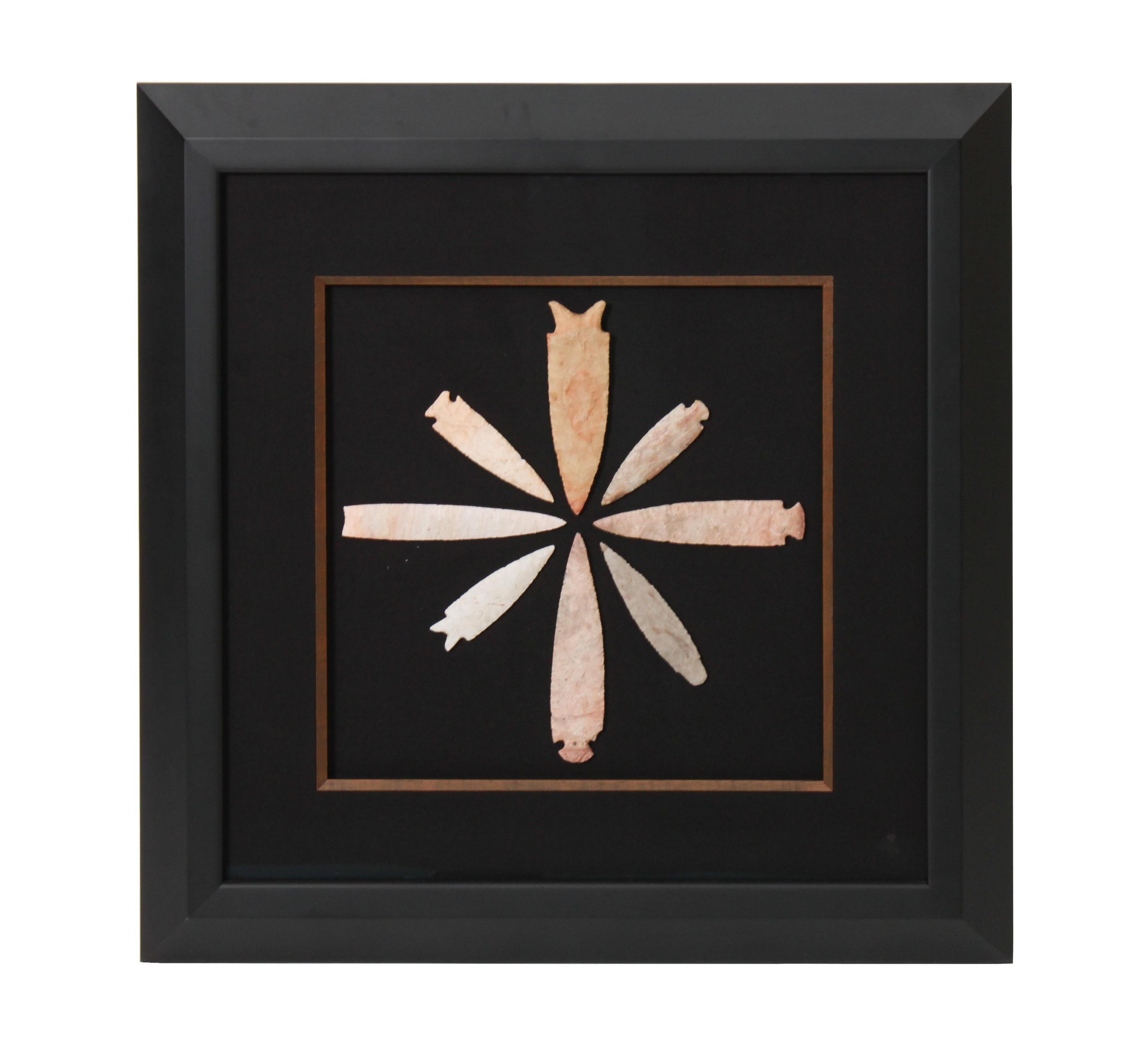 Six Framed Groups of Arrowheads Height 13 1/2 x width 13 1/2 inches (each)