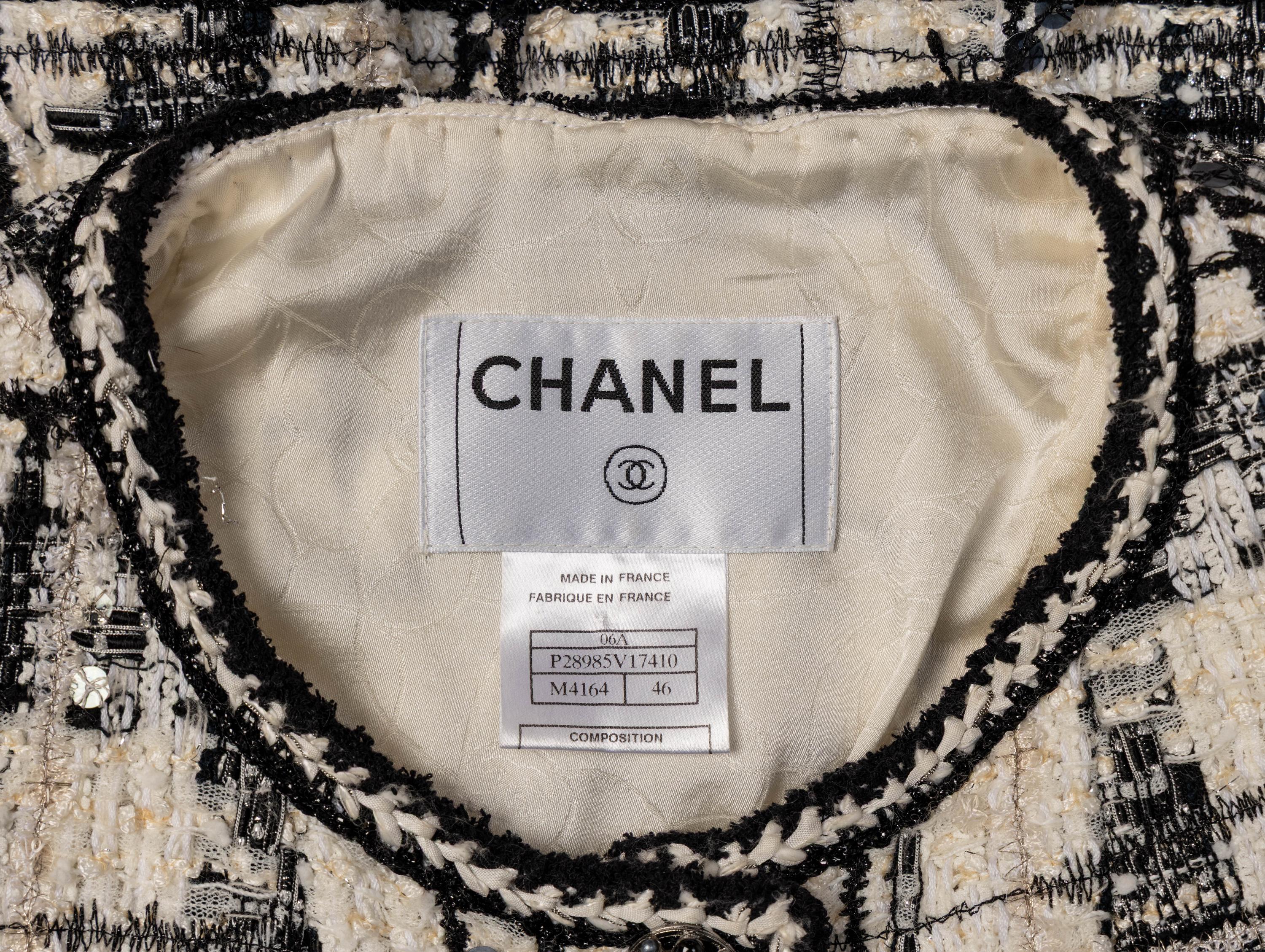 Chanel, Black & White Fantasy Tweed Cardigan Jacket