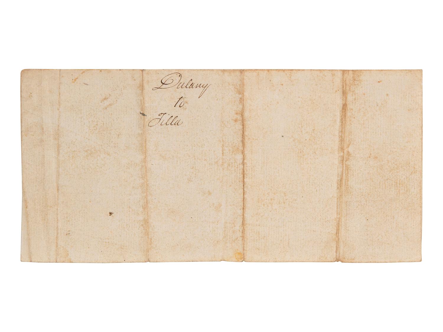 DULANY, Benj. Tasker (1752-1818). A freeman earns legal claim of his wife and children. [VA], 1798.