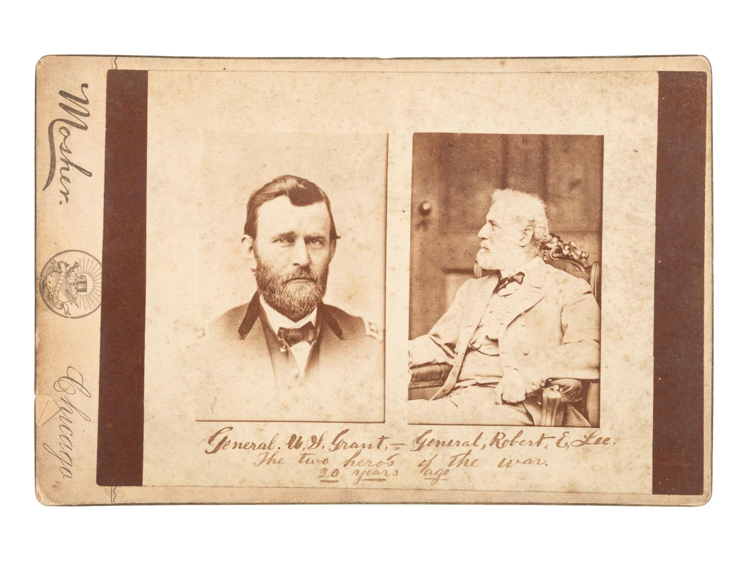 [CIVIL WAR]. Composite image featuring Generals GRANT and LEE, "the two hero's [sic] of the war."