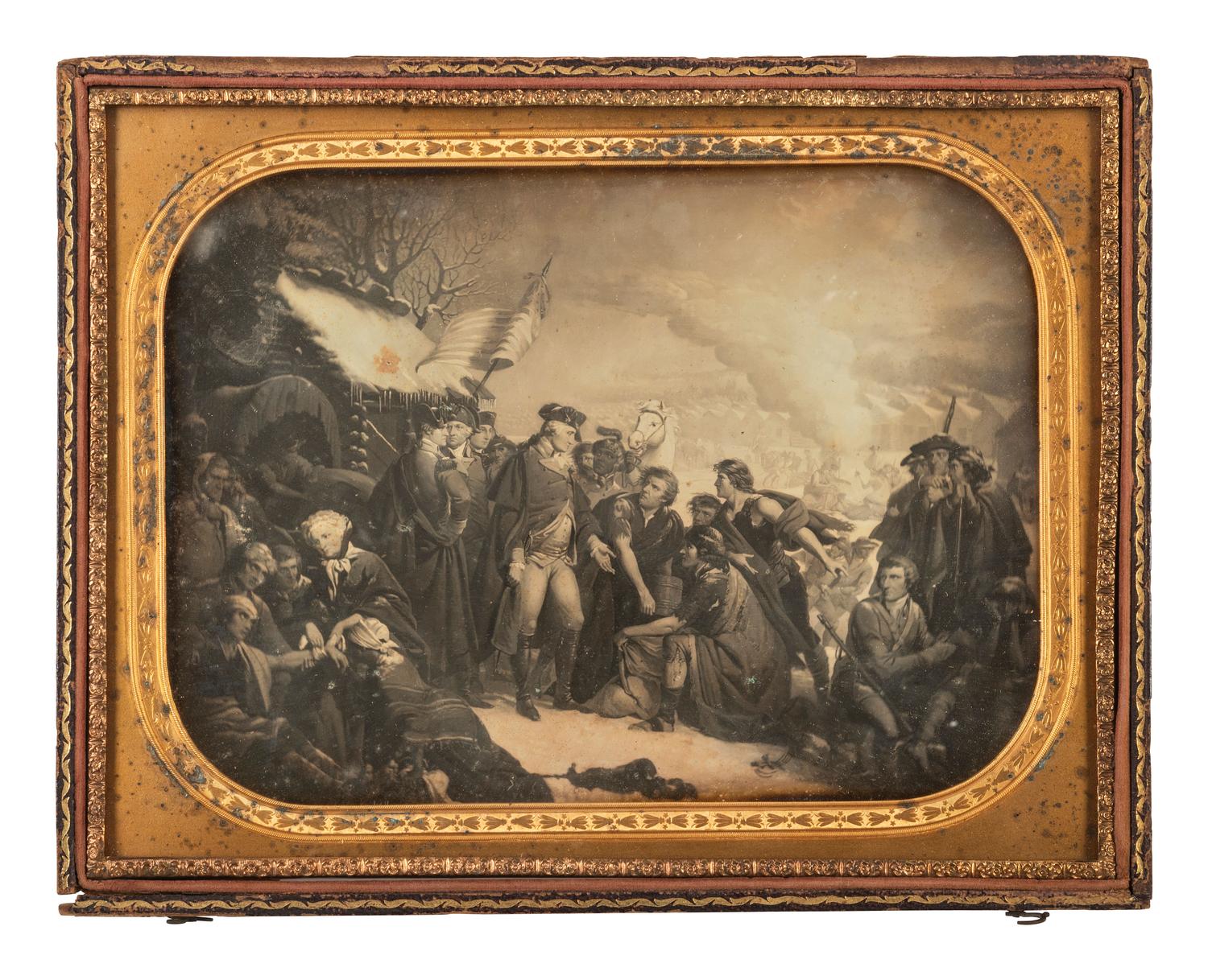 American Art in Daguerreotypes Whole plate daguerreotype of American painting George Washington at Valley Forge by T.H. Matteson (1813-1884).