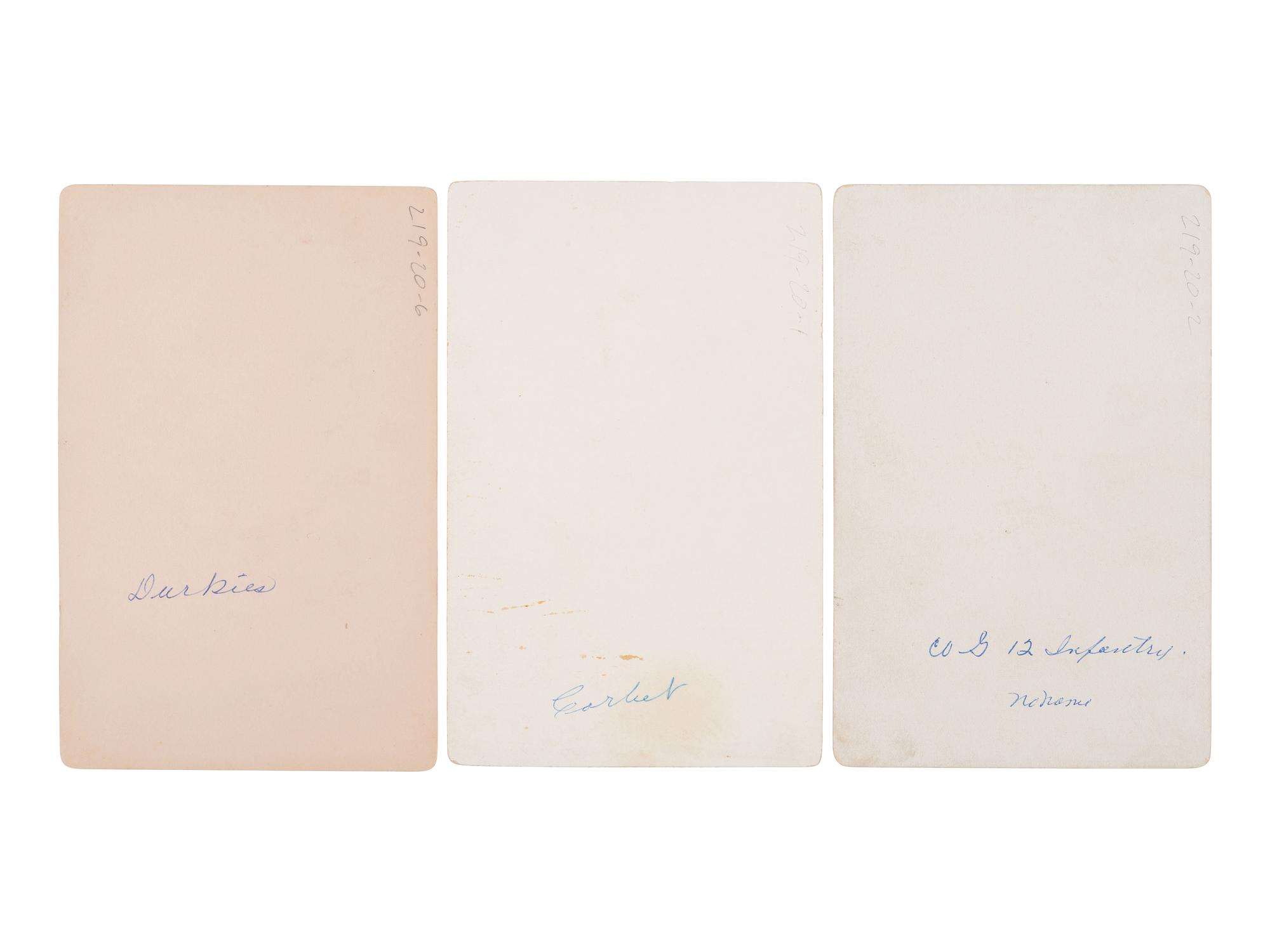 [INDIAN WARS]. A group of 21 cabinet cards of soldiers serving in the Dakotas, collected by Sergeant W.J. McDermott, 8th US Cavalry.
