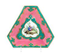 A Sevres Porcelain Triangular Tray Width 8 inches. — 18TH CENTURY