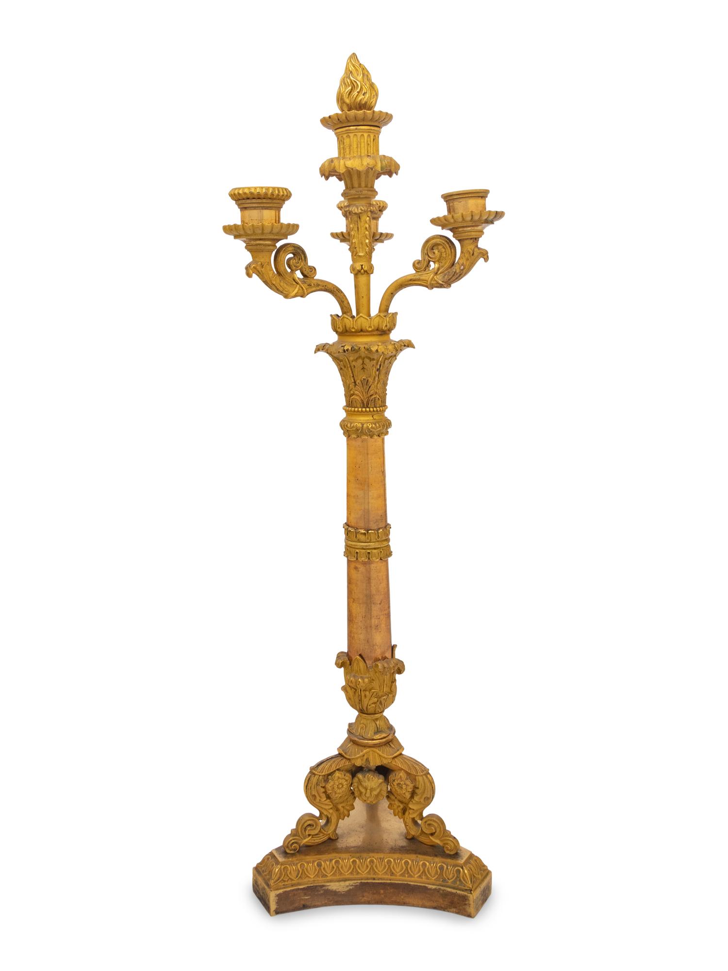 A Louis Philippe Gilt Bronze Four-Light Candelabrum