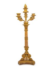 A Louis Philippe Gilt Bronze Four-Light Candelabrum