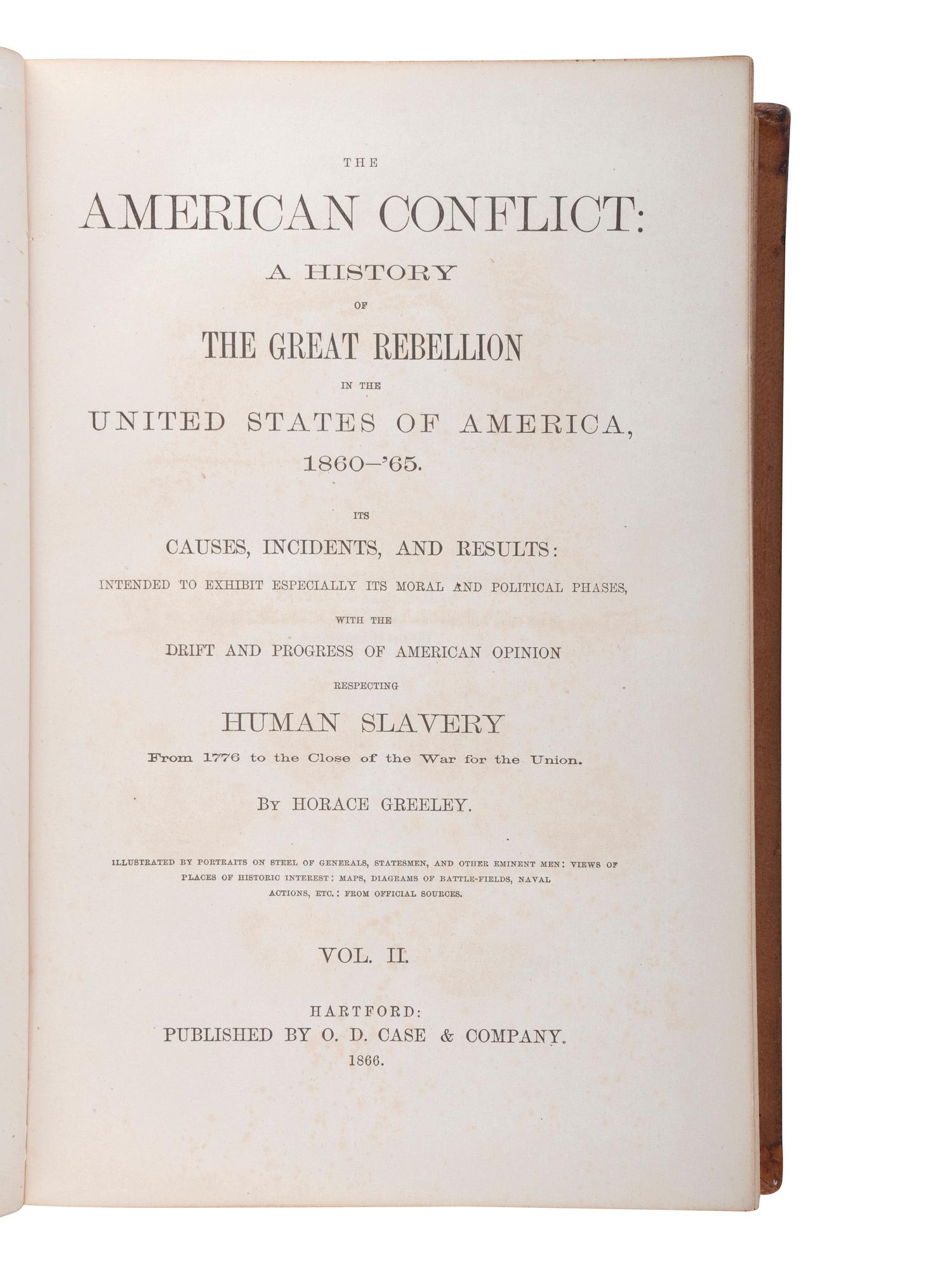 [CIVIL WAR]. A group of 7 contemporary and late-19th century histories of the Civil War and Reconstruction, comprising: