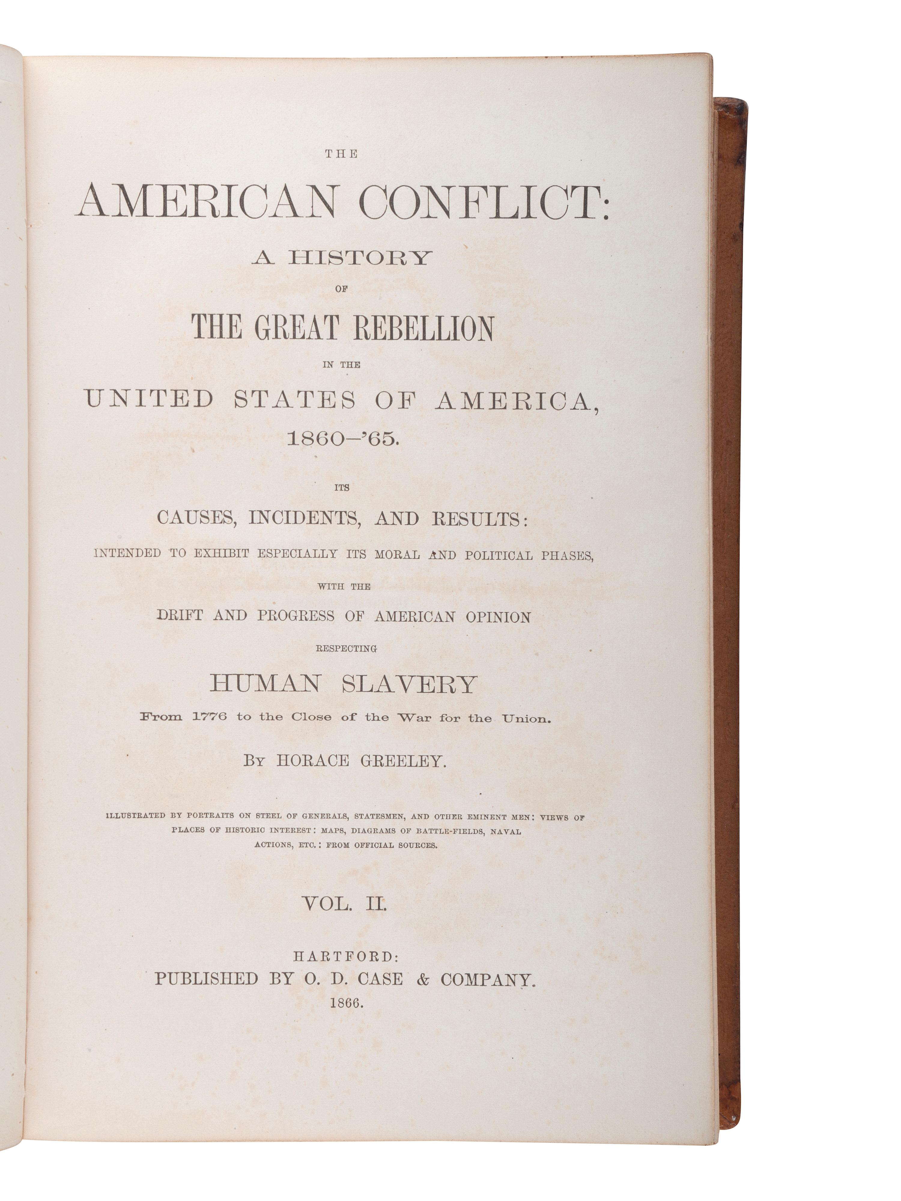 [CIVIL WAR]. A group of 7 contemporary and late-19th century histories of the Civil War and Reconstruction, comprising: