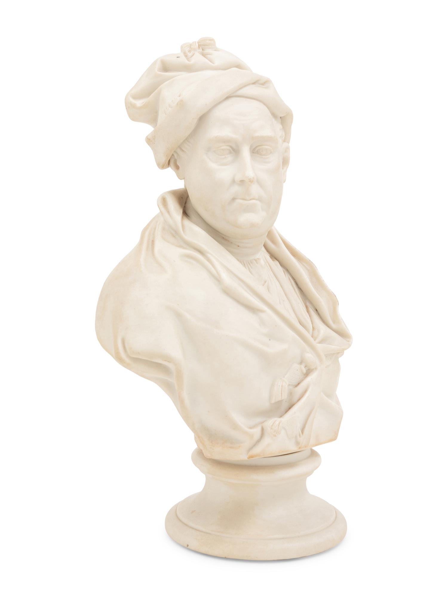 A Continental Bisque Porcelain Bust