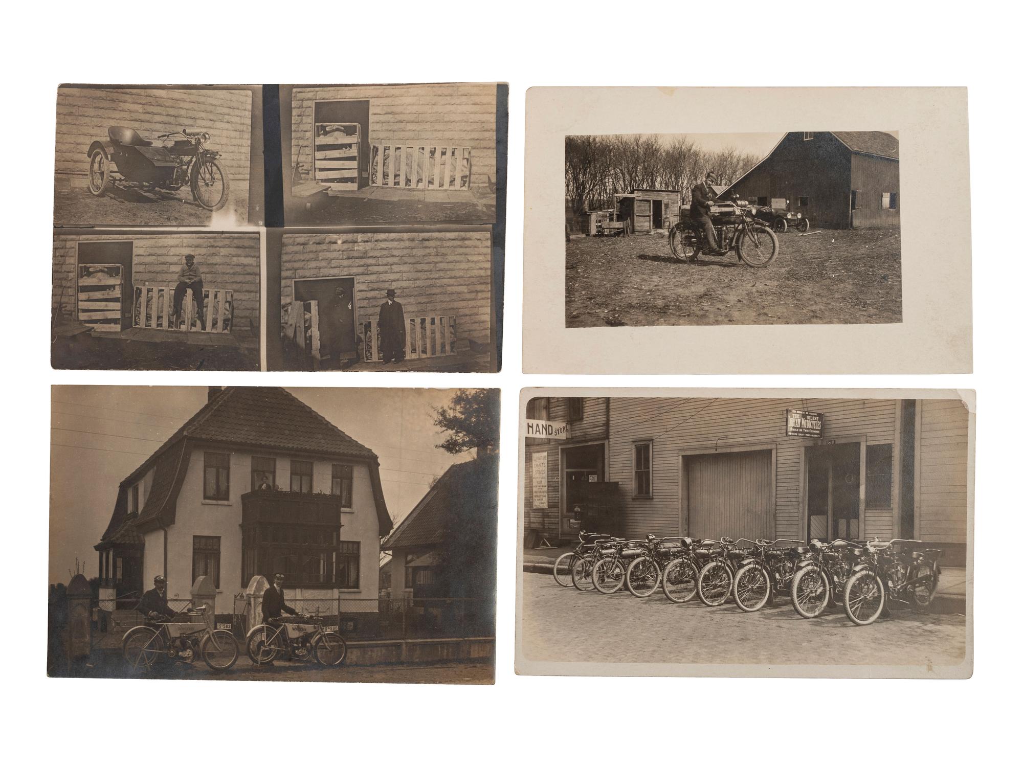 [EPHEMERA]. A group of 52 RPPCs & photographs of automobiles, bicycles, and motorbikes.