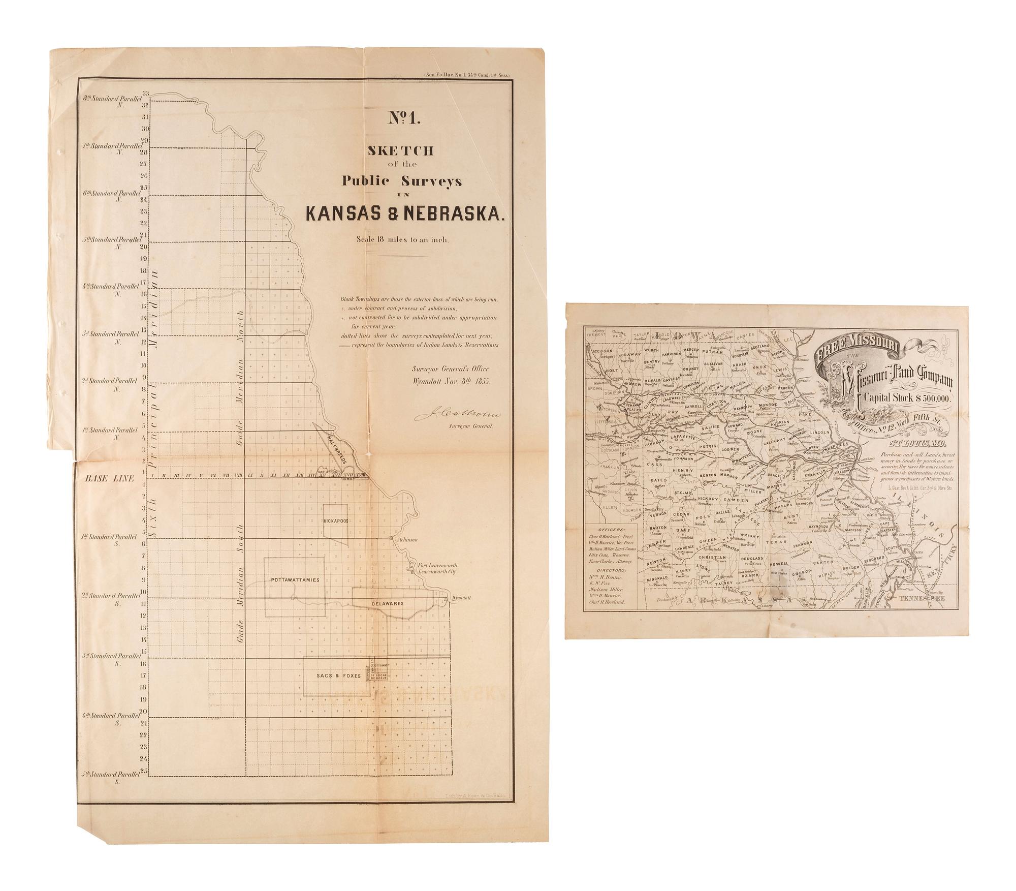 [MAPS & ATLASES]. A large group of 19th century maps, comprising: