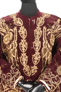 A Metallic Thread Embroidered Gown