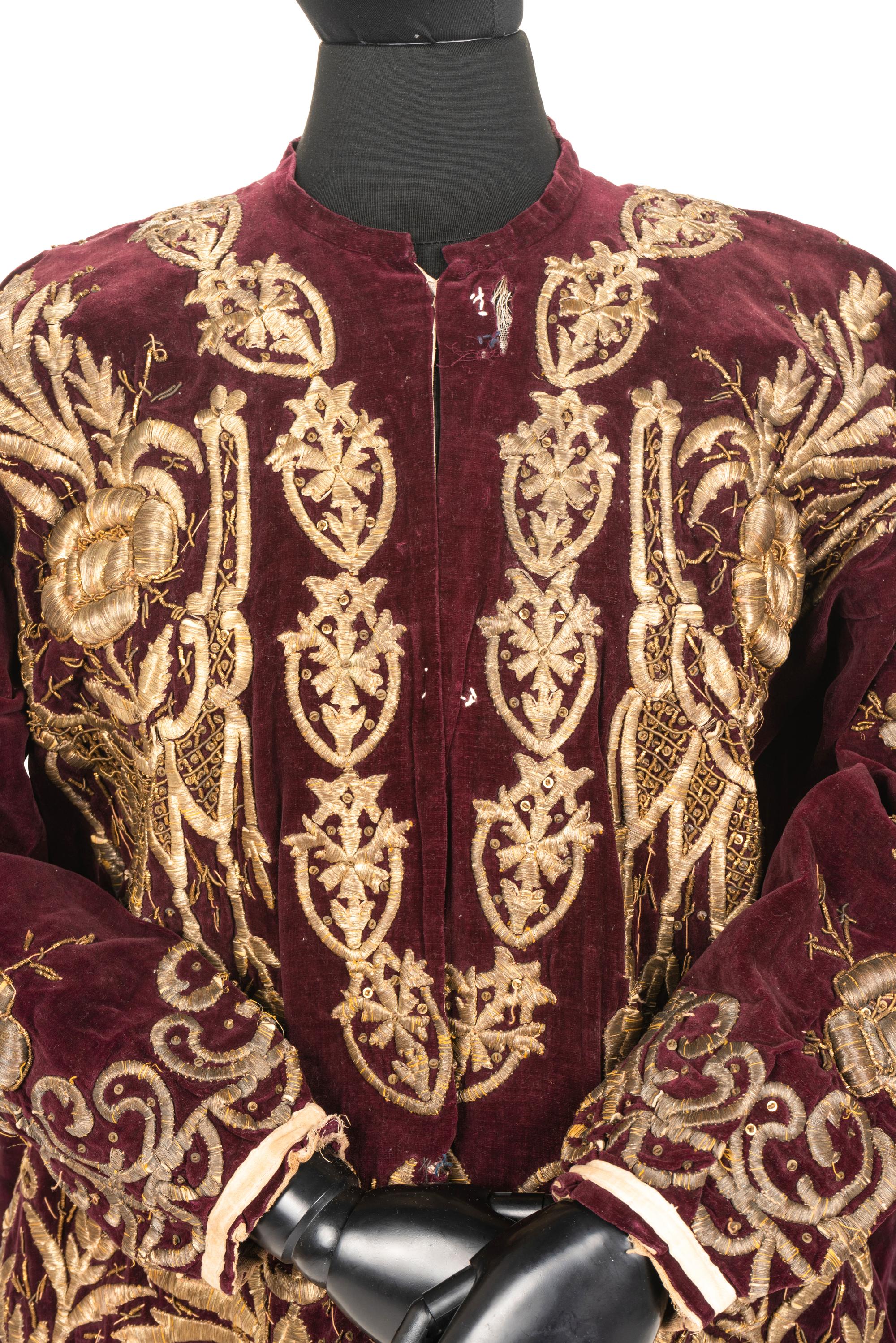 A Metallic Thread Embroidered Gown