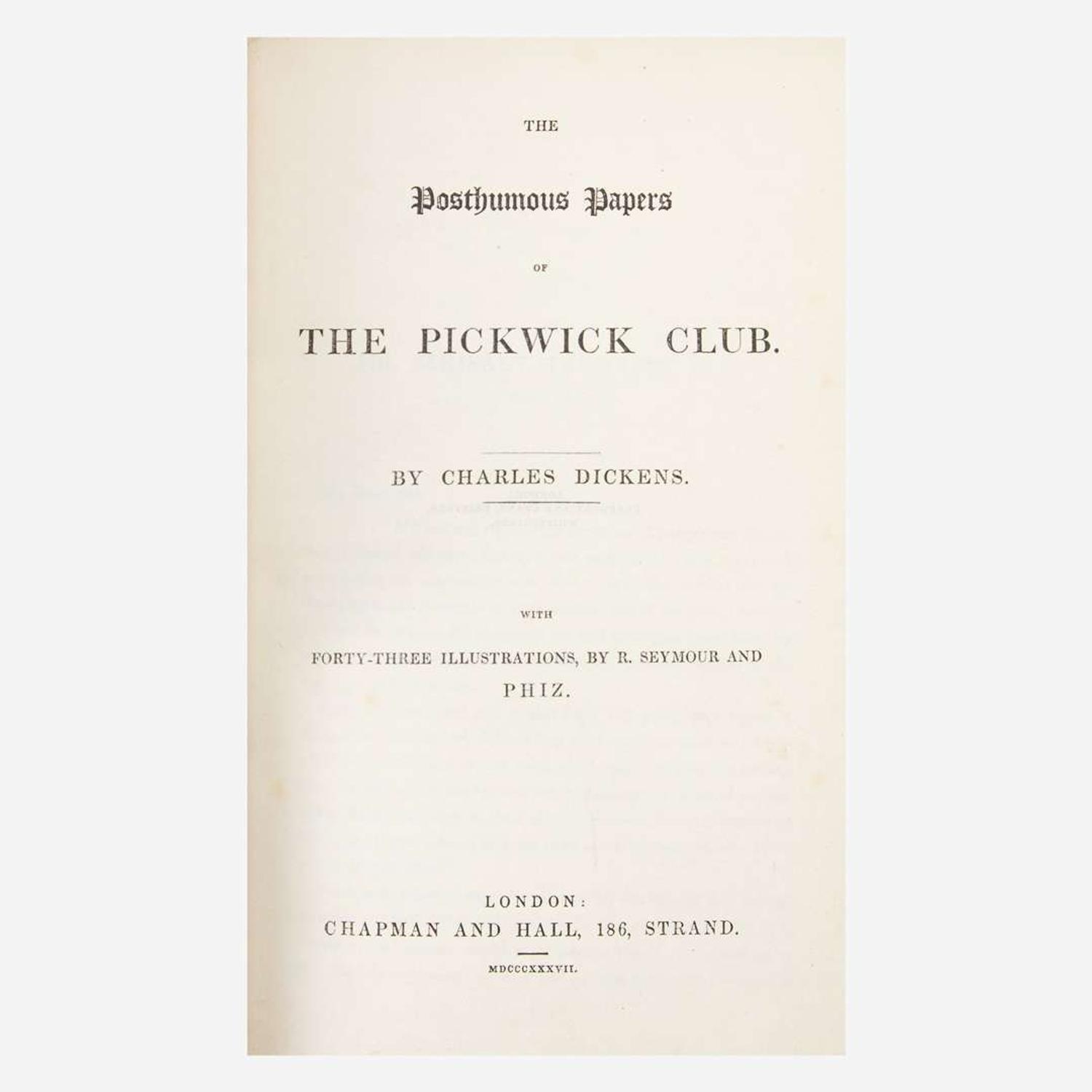 [Literature] Dickens, Charles The Posthumous Papers of the Pickwick Club
