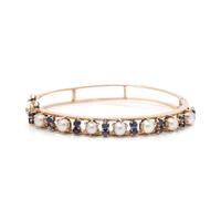 CULTURED PEARL AND SAPPHIRE BANGLE BRACELET