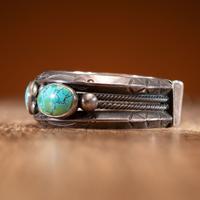 Navajo Silver and Turquoise Cuff Bracelet
