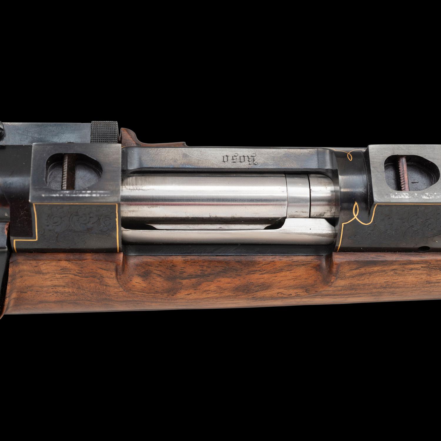 *Full Custom Stephen Heilmann Double Square Bridge Mauser 98 Rifle Engraved by R. Evans with D. Hensley Stock