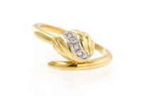 An 18 Karat Yellow Gold and Diamond Ring, Cartier, 2.20 dwts.